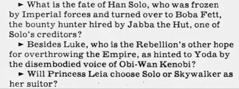 Teorie umoristiche dei fan sul "Ritorno dello Jedi" del 1983
