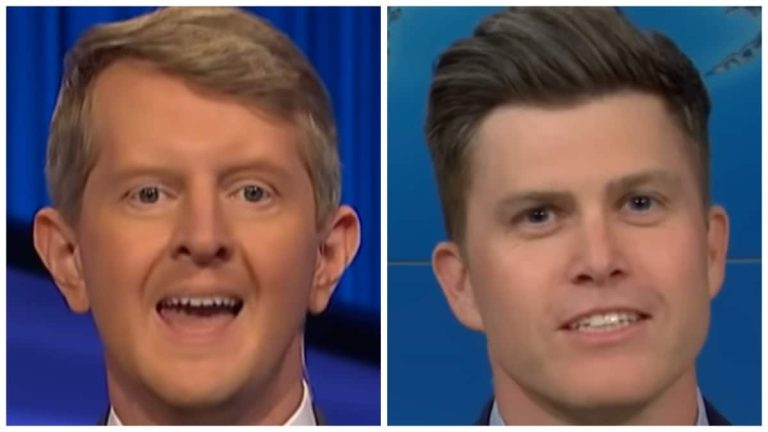 ken jennings e colin jost affrontano i colpi da jeopardy su abc e sabato sera in diretta su nbc