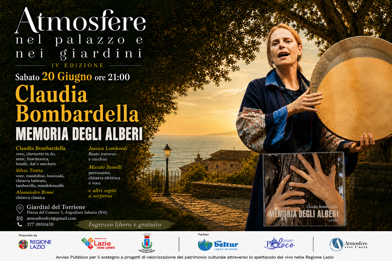 Concerto di Claudia Bombardella “Memoria degli alberi” ad Anguillara Sabazia